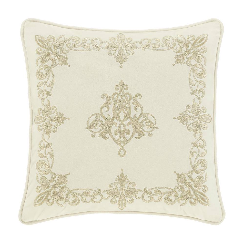 Nicolas Winter White Polyester 18 in. Square Decorative Throw Pillow 18 x 1