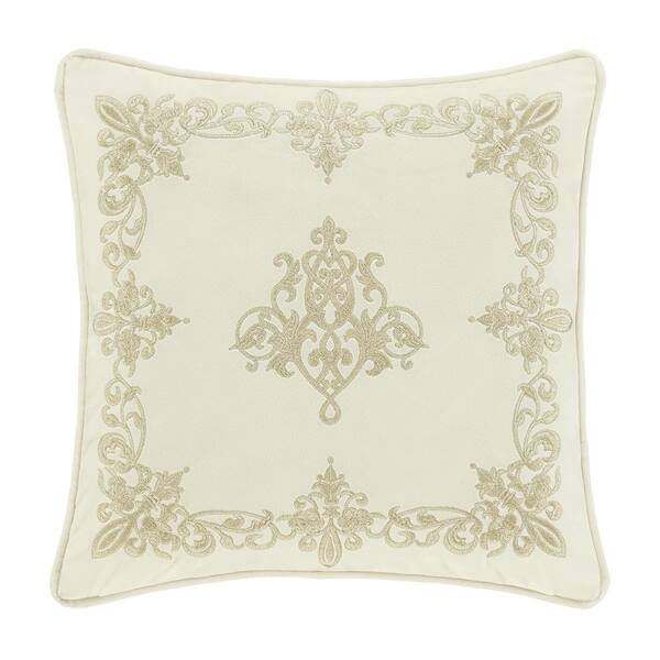 Unbranded Nicolas Winter White Polyester 18 in. Square Decorative Throw Pillow 18 x 18 in.