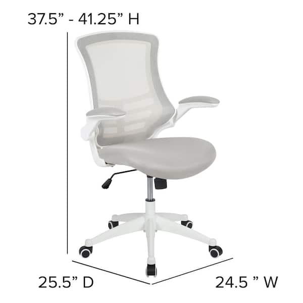 White Mid Back Mesh Task Chair 27 x 26.5 x 37.5-41.25 : RLY26-__ - Pro  Line II by Office Star Products