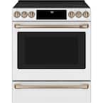 30 in. 5.7 cu. ft. Smart Slide-In Electric Range in Matte White with True Convection, Air Fry