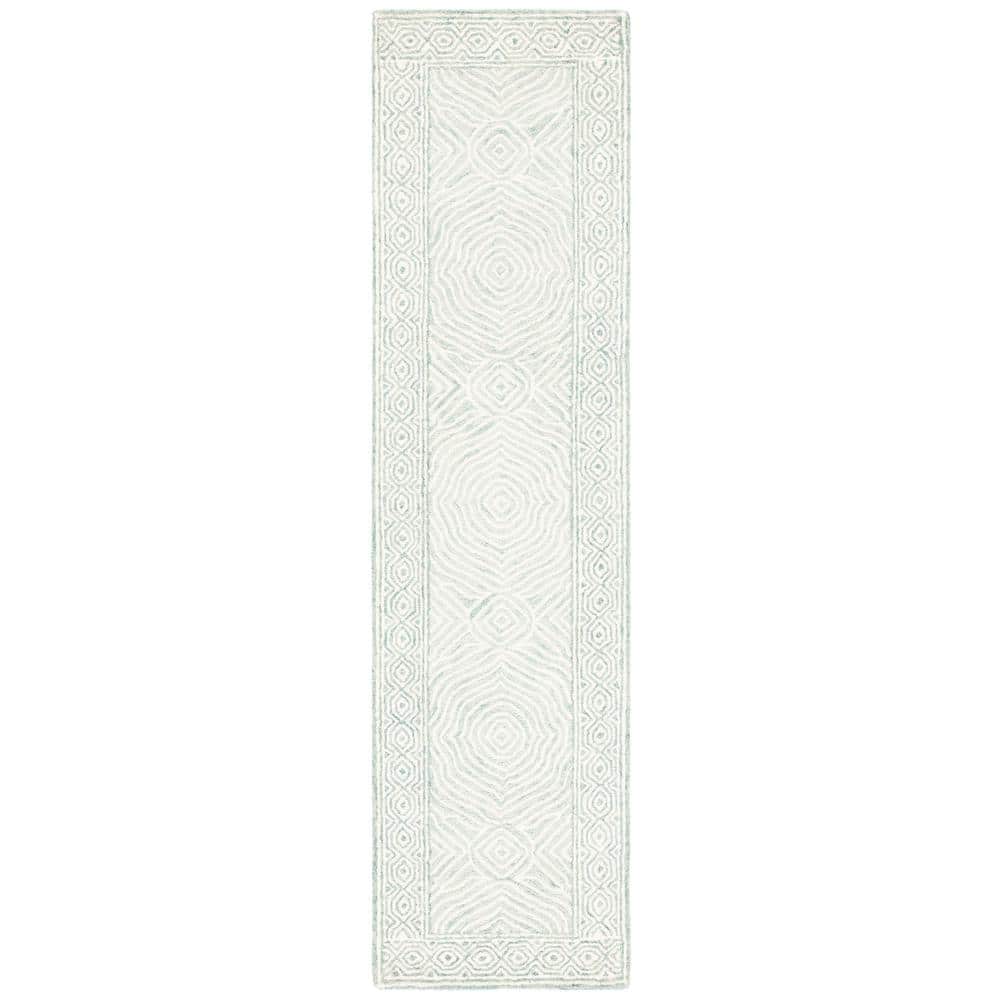 Roslyn Green/Blue 2 ft. x 9 ft. Border Geometric Runner Rug price history on PriceWatchPro
