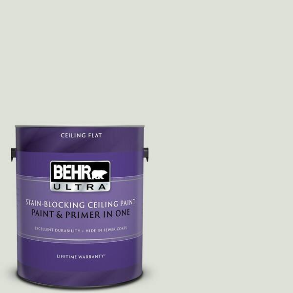 BEHR ULTRA 1 gal. #UL210-10 Whitened Sage Ceiling Flat Interior Paint and Primer in One