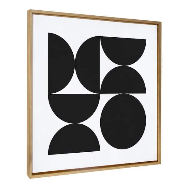 Kate and Laurel Sylvie Bold Vintage Geometric Black and White by the Creative Bunch Studio Framed Art Print 30 in. x 30 in.