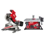 M18 FUEL 18-Volt Lithium-Ion Brushless 10 in. Cordless Dual Bevel Sliding Compound Miter Saw with 8-1/4 in. Table Saw