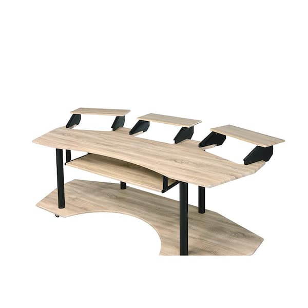 Acme Furniture Eleazar 40 in. Curve Natural Oak Metal Music