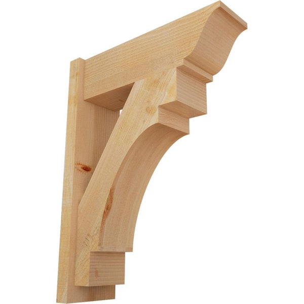 Ekena Millwork 8 in. x 32 in. x 24 in. Merced Traditional Rough Sawn Douglas Fir Outlooker