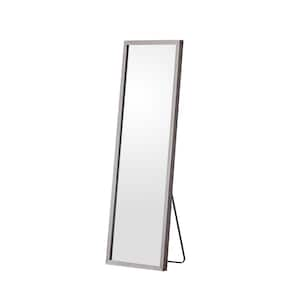 18 in. W x 58 in. H Rectangle Grey Frame Full Length Standing Floor Mirror