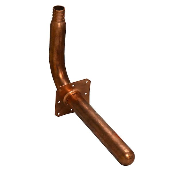 JONES STEPHENS 3/4 in. Crimp PEX (F1807) x 4-1/2 in. x 8 in. Copper Stub Out 90° Elbow with Square Mounting Flange