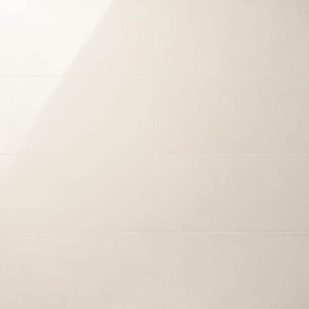 ToughTech 12" x 24" Polished White Porcelain Tile