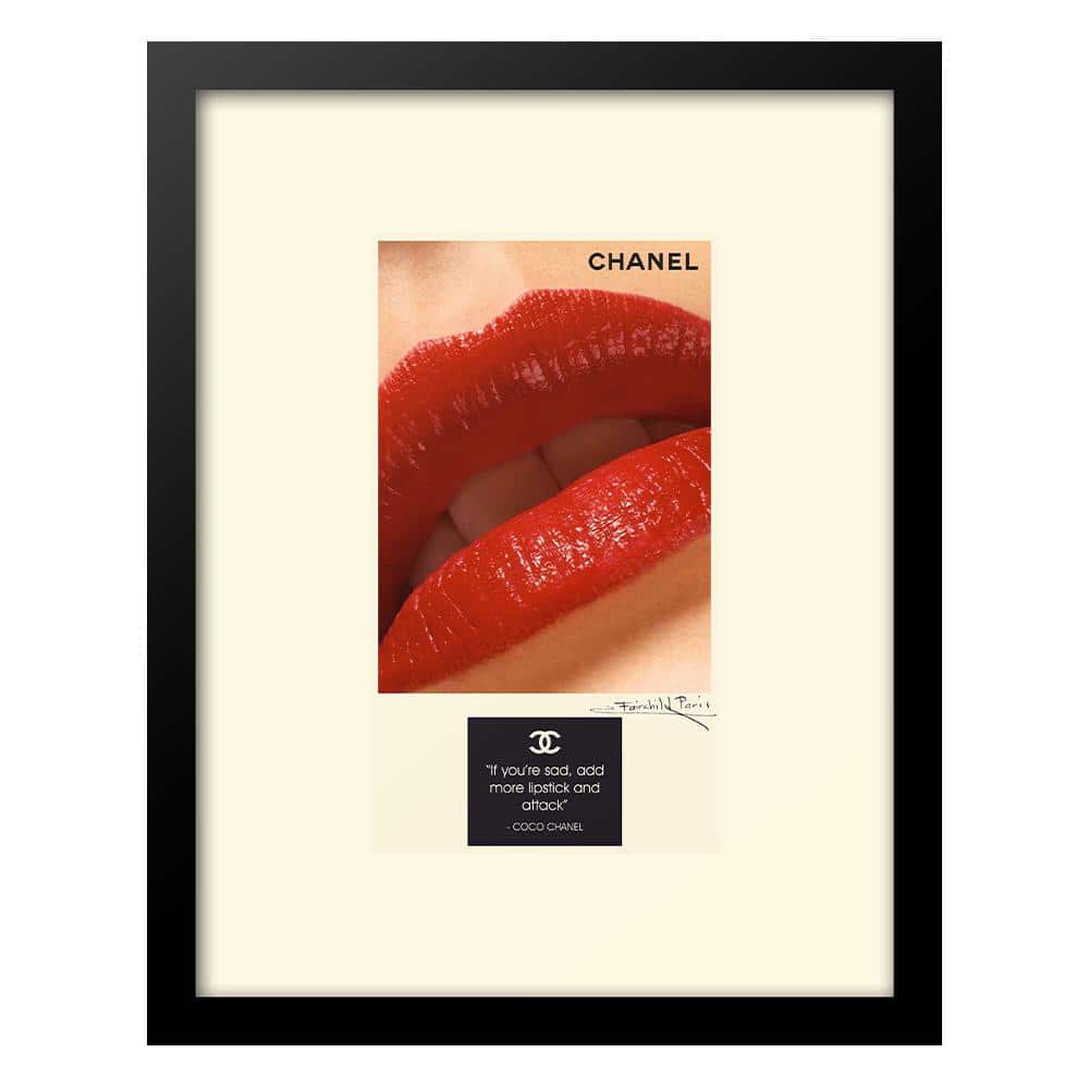 Fairchild Paris Red Lips Graphic Print with Black Frame