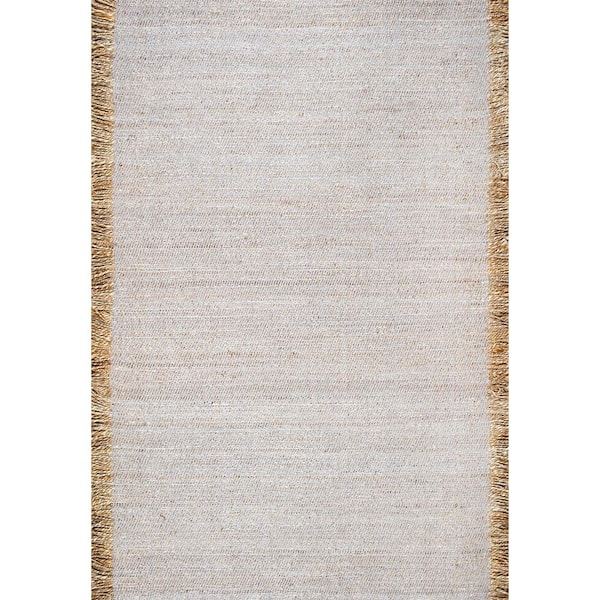 nuLOOM Amalia Solid Tassel Jute Gray 10 ft. x 14 ft. Area Rug