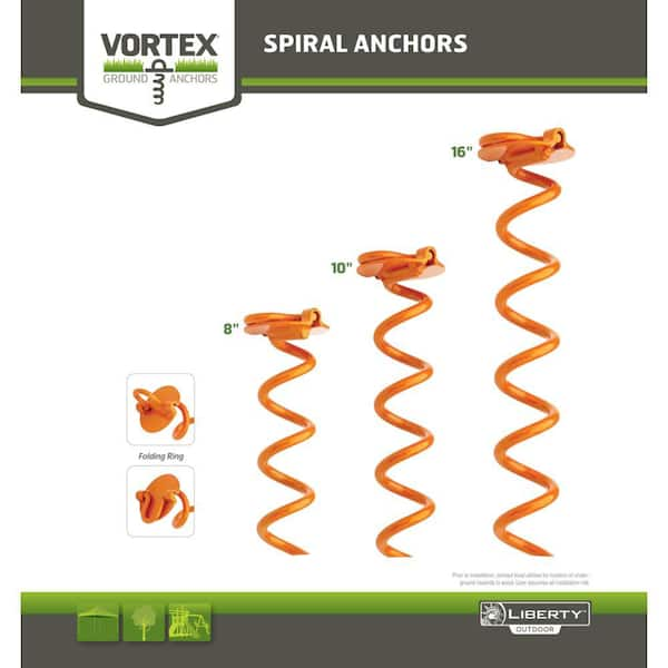 Vortex 10 in. Steel Folding Ring Spiral Anchor (4-Pack) ANCFR10