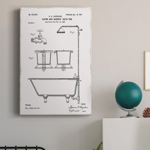 Vintage Bath II by Wexford Homes Unframed Giclee Home Art Print 27 in. x 16 in.