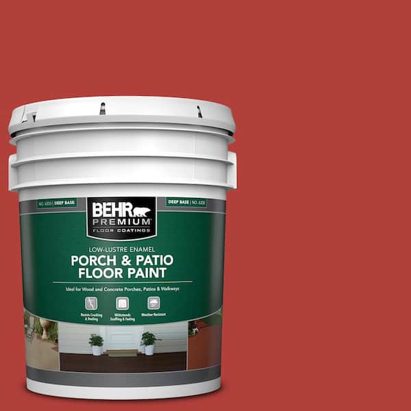 BEHR PREMIUM 5 gal. #170B-7 Red Tomato Low-Lustre Enamel Interior/Exterior Porch and Patio Floor Paint