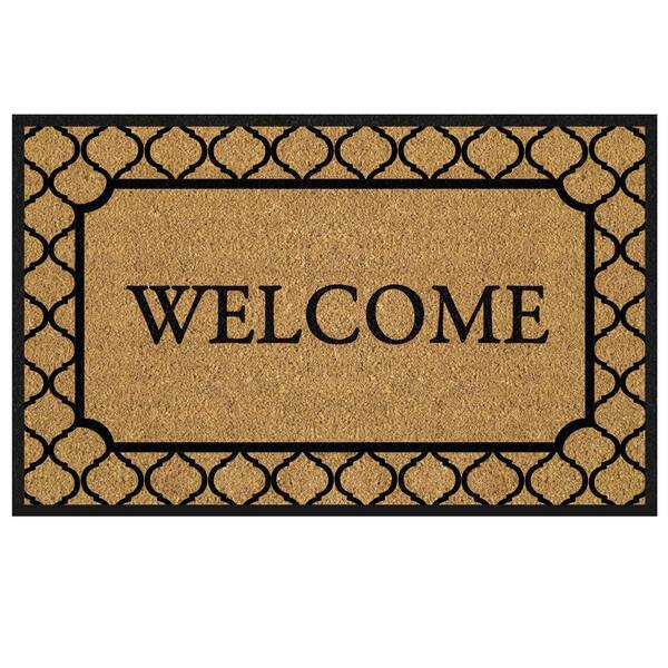 TrafficMaster Welcome Tile Border 18 in. x 30 in. Coir Custom Door Mat