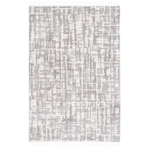 Marrakesh Ivory/Dark Gray Doormat 3 ft. x 5 ft. Abstract Striped Area Rug