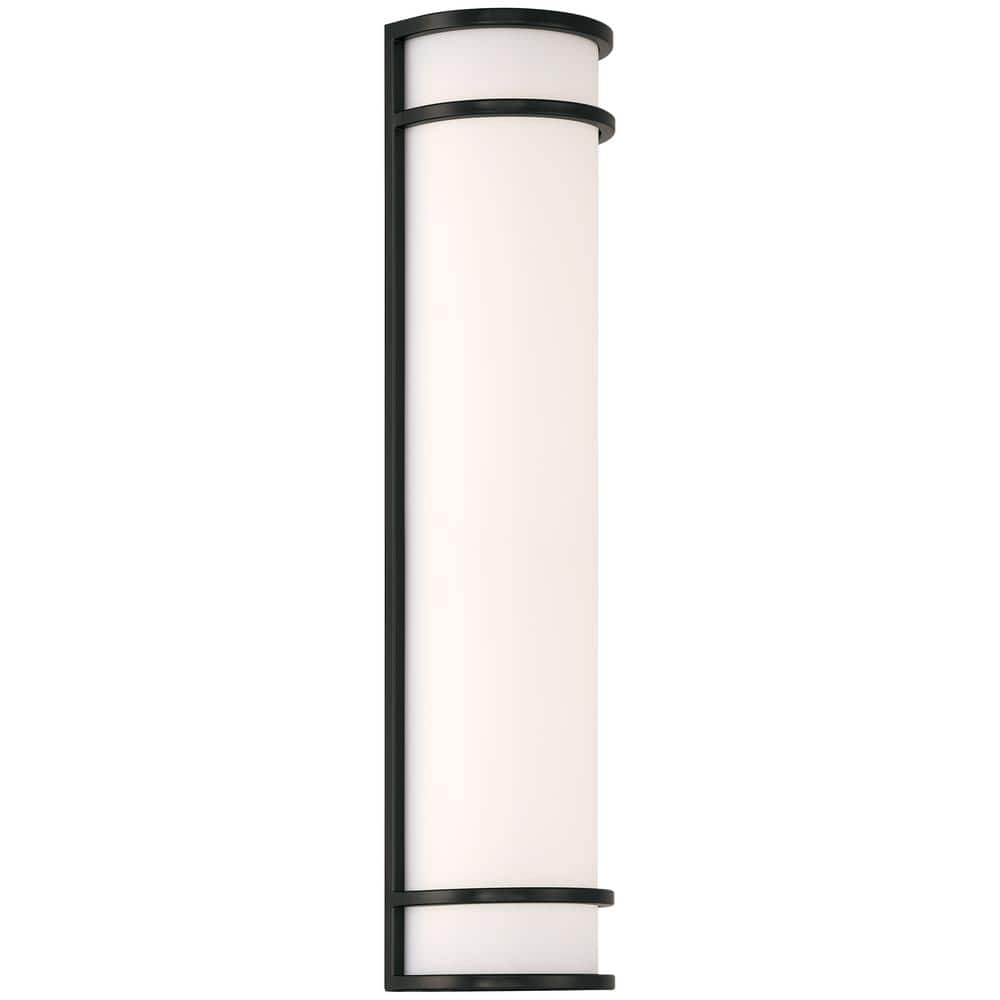 Cove Black, White Indoor/Outdoor Hardwired Wall Lantern Coach Sconce with I