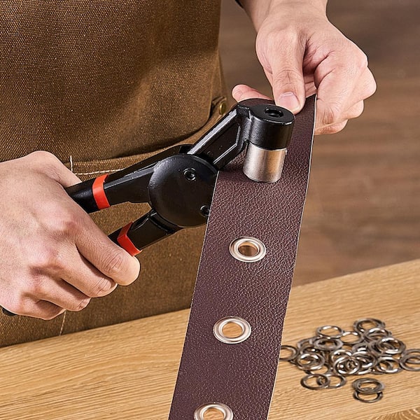Grommet Tool Kit, 900-Pcs 5/16 in. 3/8 in. 1/2 in. Multi Size Metal Eyelets Grommets, Eyelet Kit with Grommet Pliers