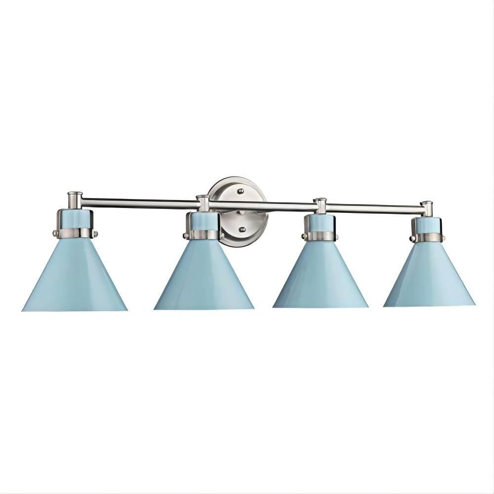 33.33 in. 4-Light Blue and Brushed Nickel Vanity Light price history on PriceWatchPro