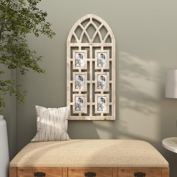 Litton Lane Light Brown Wood Vintage Wall Photo Frame 41 in. x 19 in.