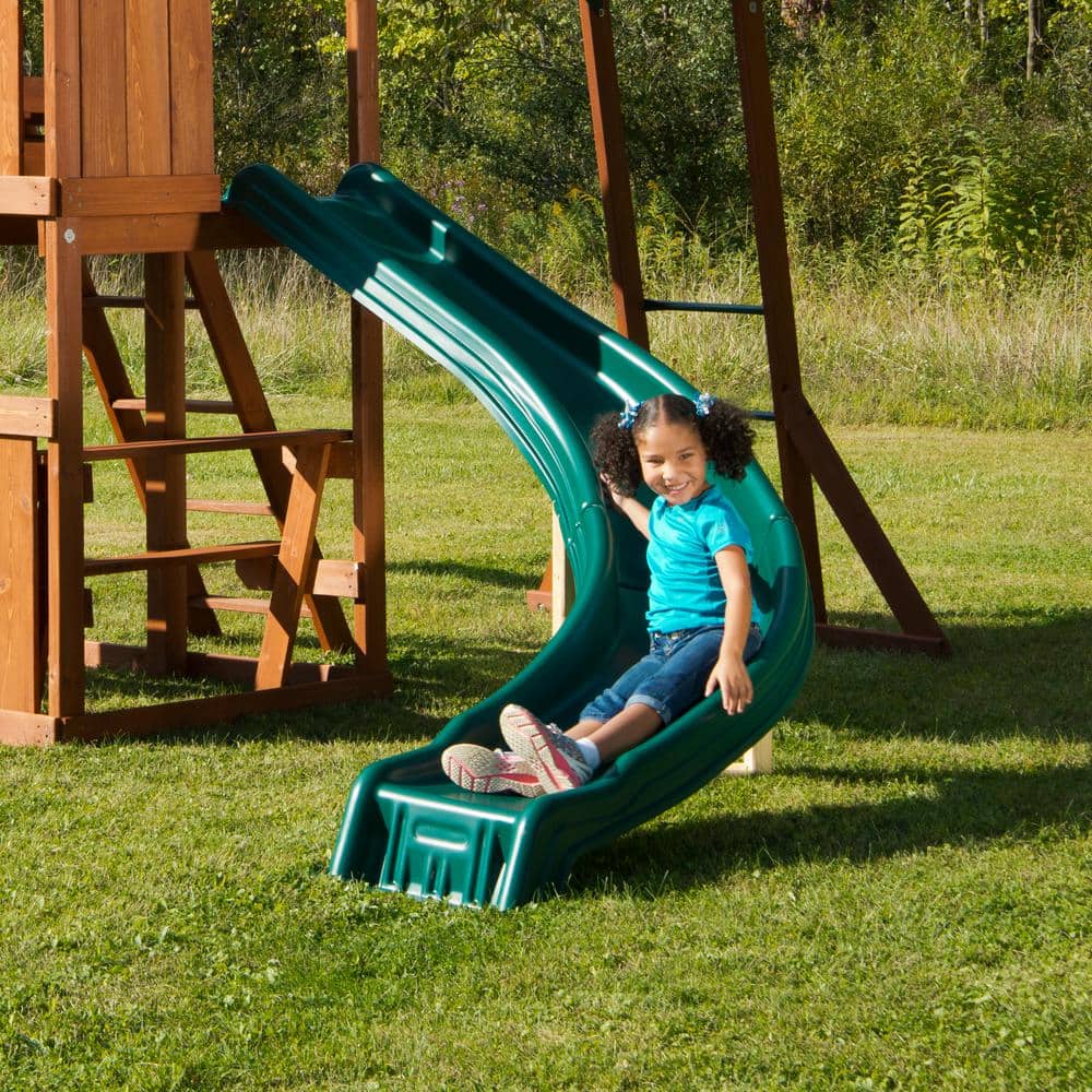 Forest Green Curved Plastic Slide for 48"-60" Deck