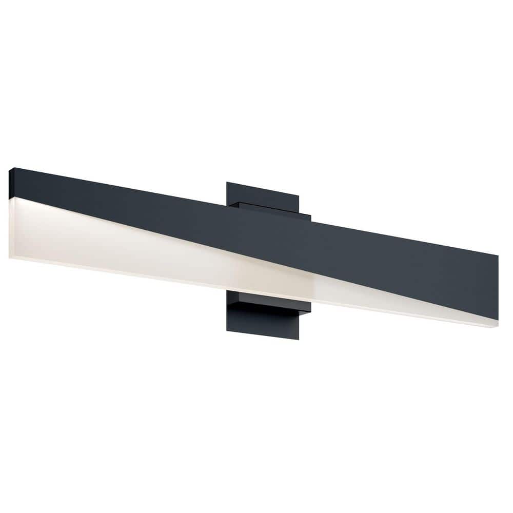 Slant 3 in. 1-Light Black LED Vanity Light Bar with White Acrylic Shade price history on PriceWatchPro