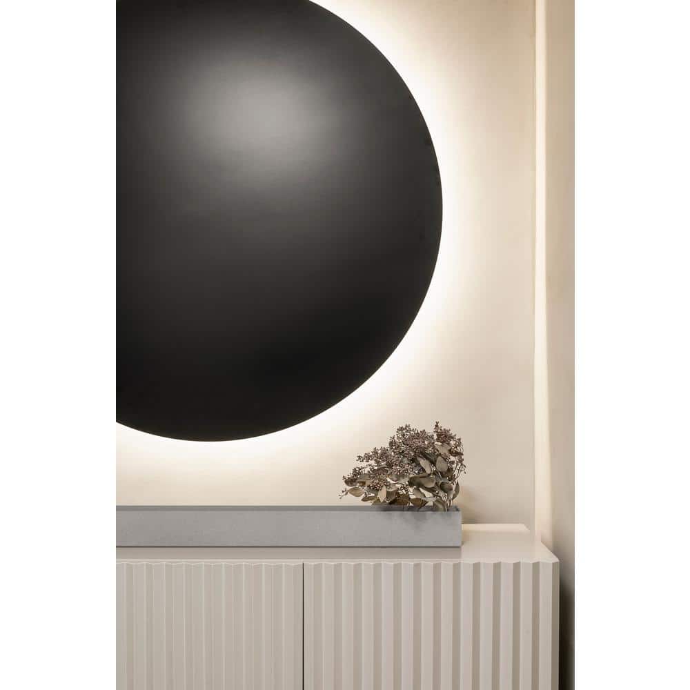 Geo Series 32" Gray Plastic-Stone Composite Planter Box