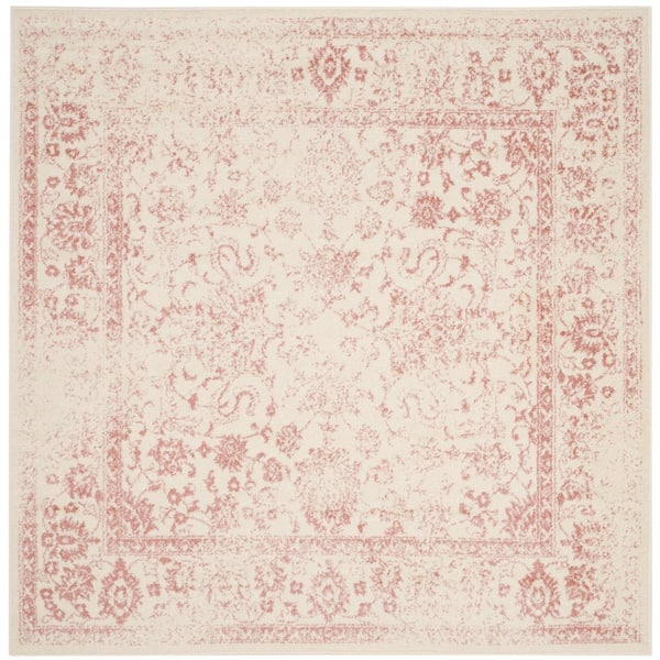 SAFAVIEH Adirondack Ivory/Rose 6 ft. x 6 ft. Square Border Area Rug