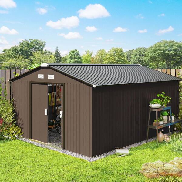 13 ft. W x 12 ft. D Metal Large Shed with Double Locking Doors