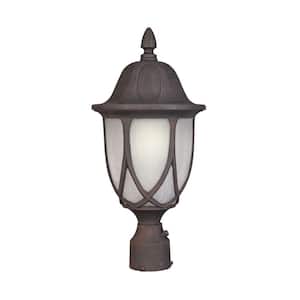 Capella 1-Light Autumn Gold Cast Aluminum Line Voltage Outdoor Weather Resistant Post Light with No Bulb Included