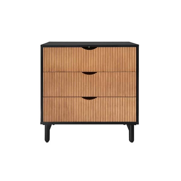 sumyeg Black 30.12 in. H 3-Drawer Accent Storage Cabinet for Bedroom, Living room