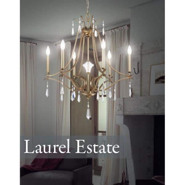 Brio Gold 6-Light Chandelier with Crystal Accents