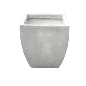 15 in. Tall Natural Lightweight Concrete Modern Flared Square Planter