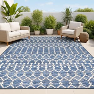 JONATHAN Y Ourika Moroccan Navy/Light Gray 7 ft. 9 in. x 10