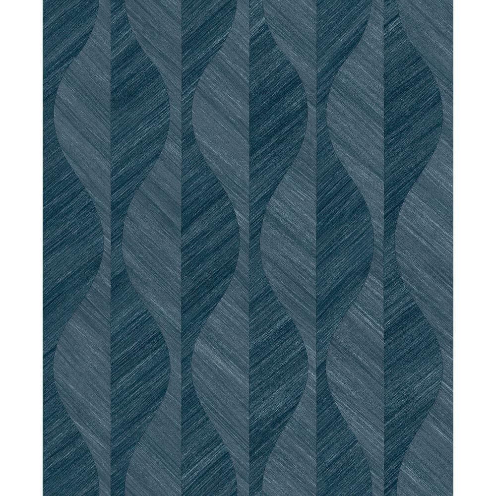 Oresome Indigo Ogee Vinyl Wallpaper Roll