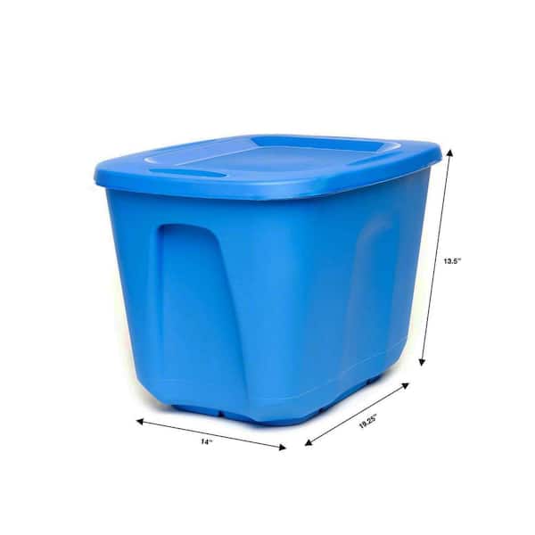 Rubbermaid Roughneck Tote 10 Gal Storage Container, Heritage Blue (6 Pack)