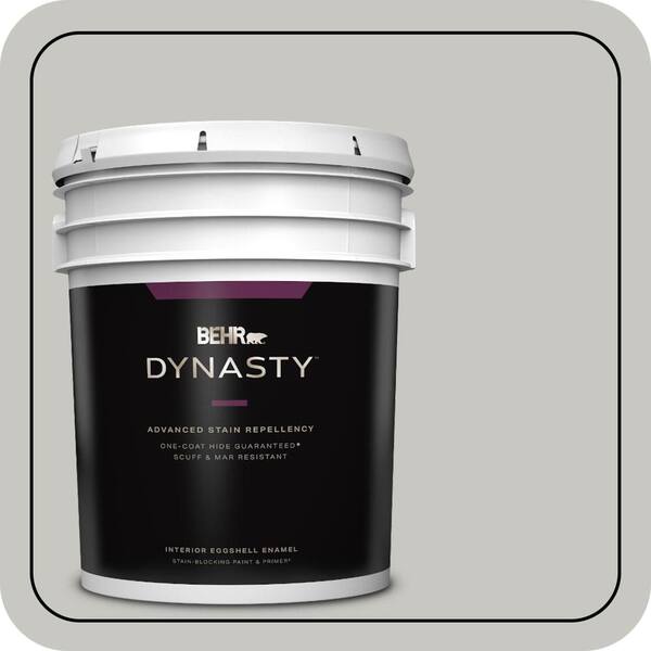 BEHR DYNASTY 5 gal. #MQ2-59 Silver City One-Coat Hide Eggshell Enamel Interior Stain-Blocking Paint & Primer