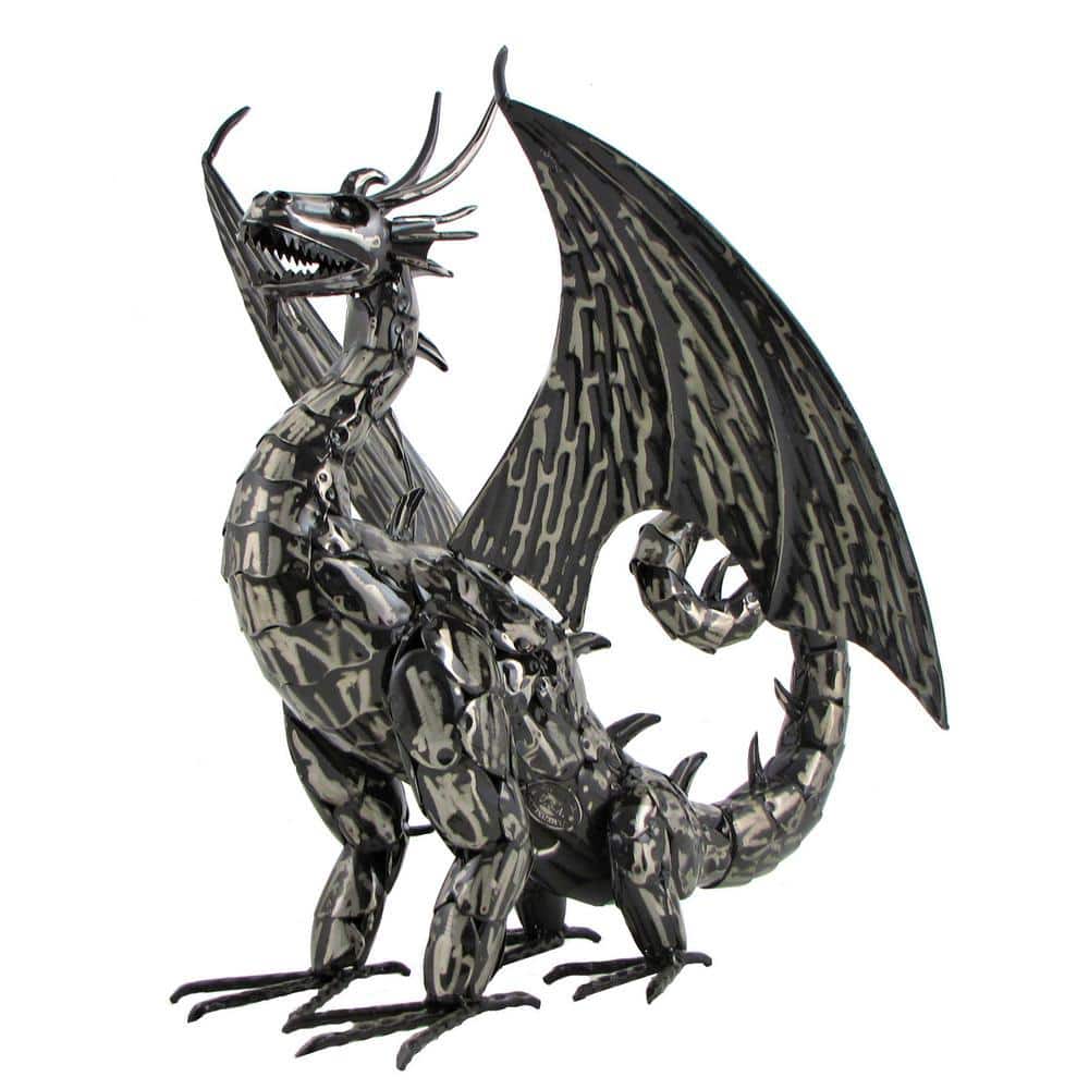 Zaer Ltd. International 21 in. Tall Metal Dragon Statue &quot