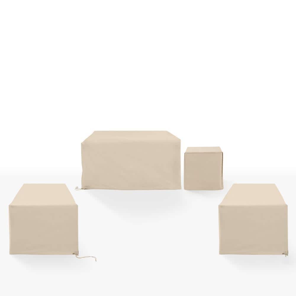 Tan Heavy Duty Vinyl 4-Piece Outdoor Furniture Cover Set