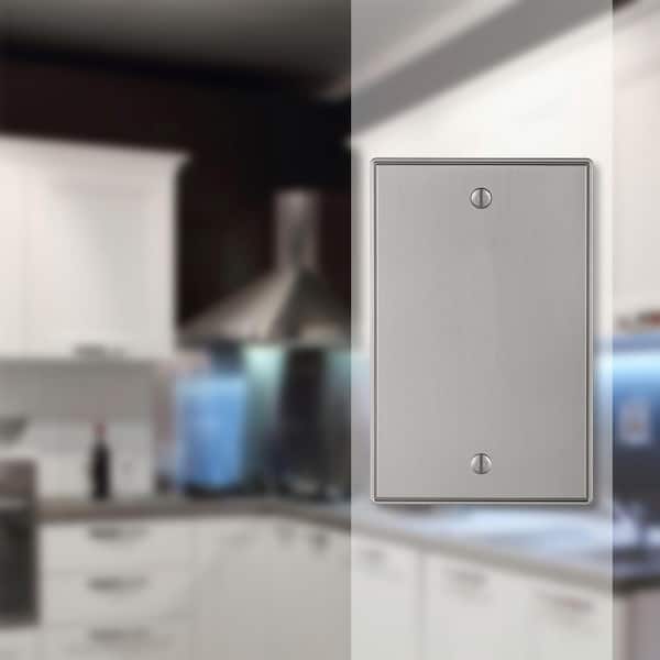 Ansley 1 Gang Blank Metal Wall Plate - Brushed Nickel