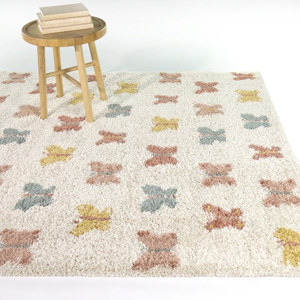 Kirsten Multi-Color 3 ft. 11 in. x 5 ft. 7 in. Kids Butterflies Area Rug