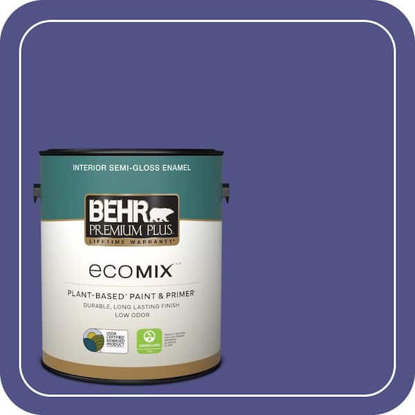 1 gal. #P550-7 Purple Prince Semi-Gloss Enamel EcoMix Plant-Based Interior Paint & Primer