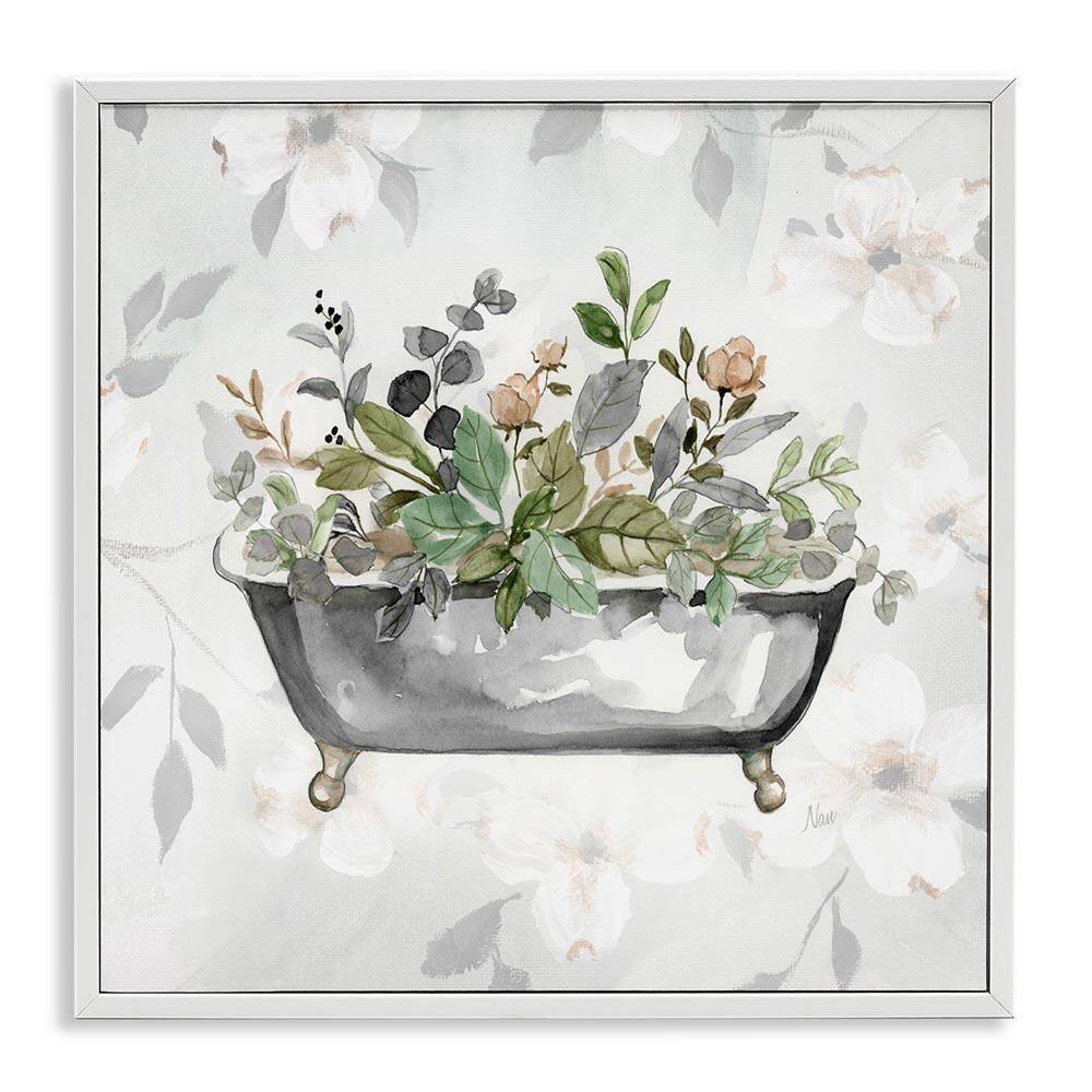 Leaf Patterned Bath by Nan White Framed Giclee Art Print Typography 12 in. x 12 in. price history on PriceWatchPro