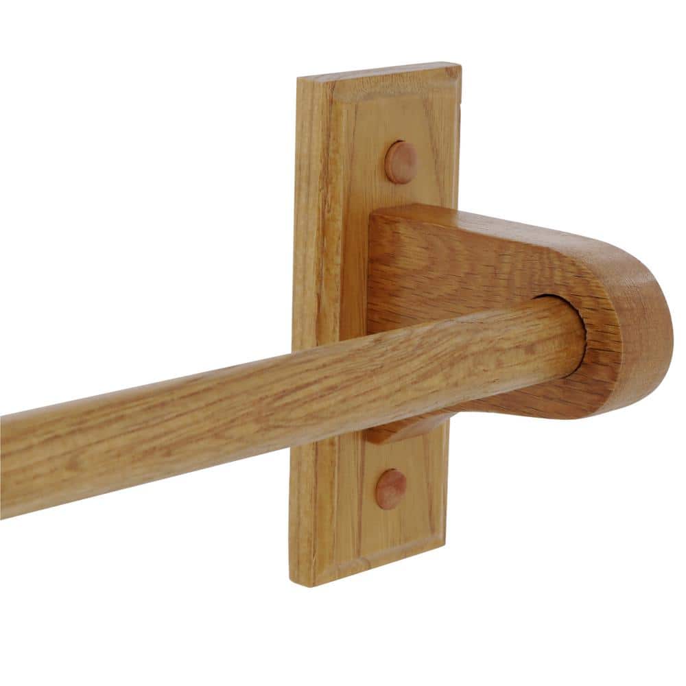 Honey Oak 4-Piece Bathroom Hardware Kit with Towel Bar