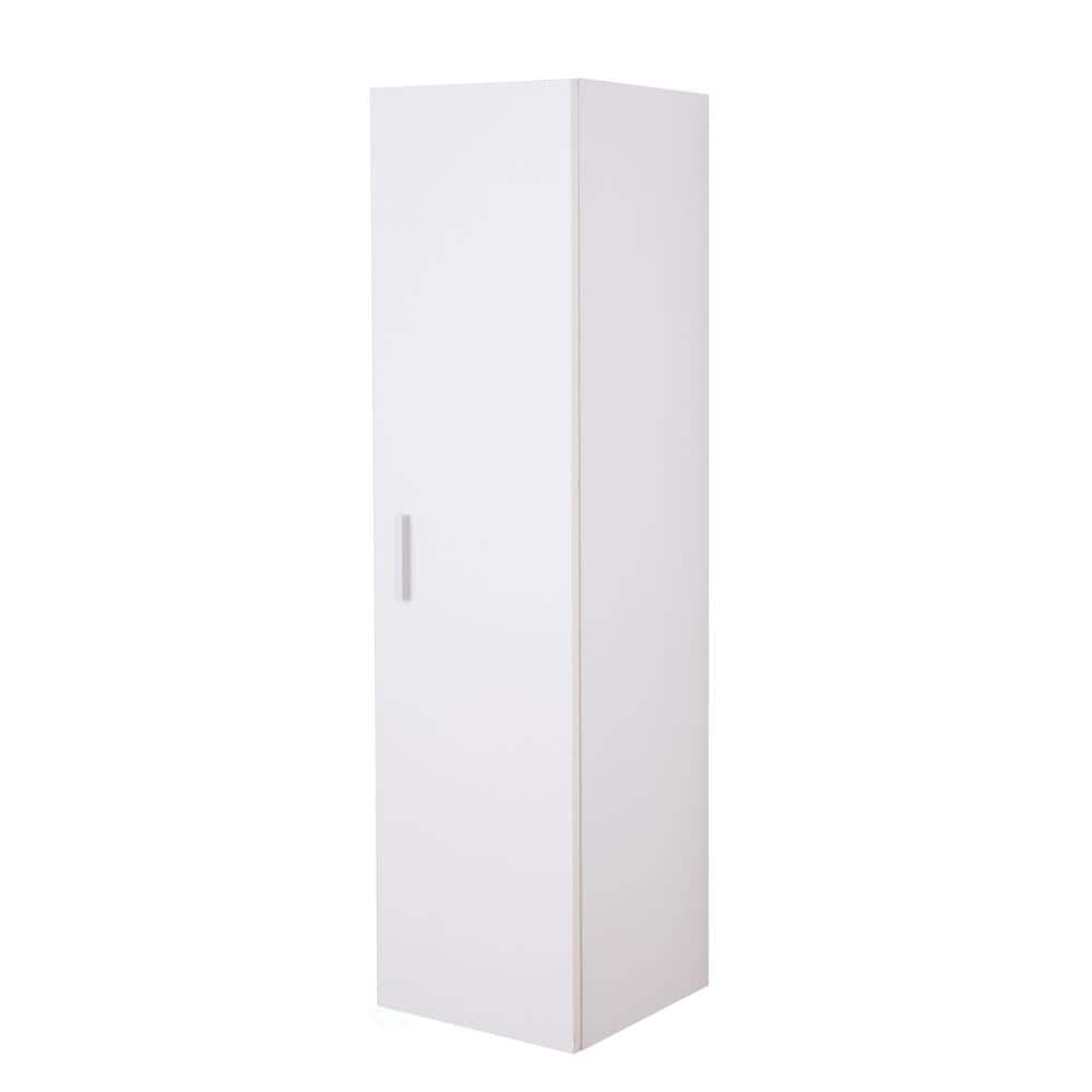 White Tall Modern Wall Mounted Bathroom Cabinet with Adjustable Shelves