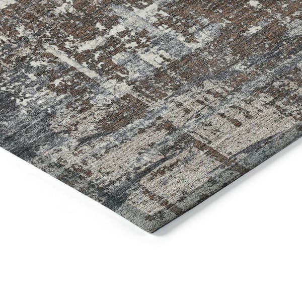 Chantille Machine Washable Indoor/Outdoor Abstract ACN1969 Brown 8 ft. x 10 ft. Area Rug