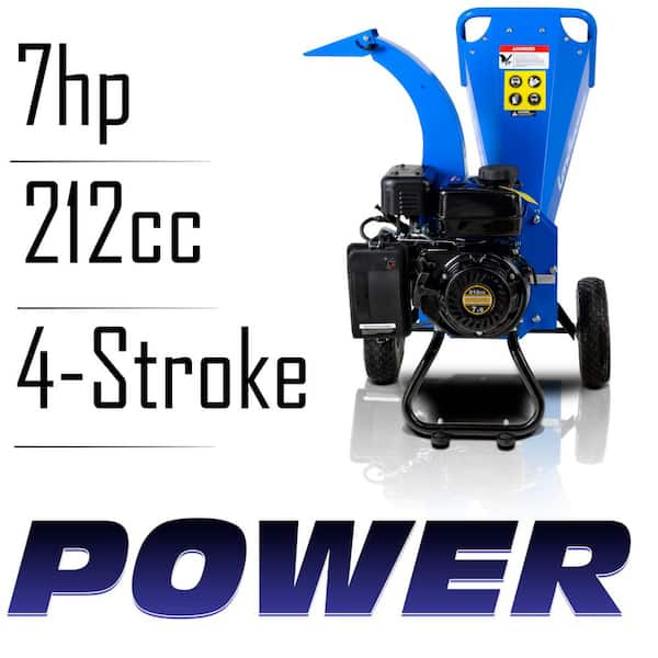 3 Inch Max Capacity 7HP Gas Powered Mini Wood Chipper Shredder Mulcher Heavy Duty