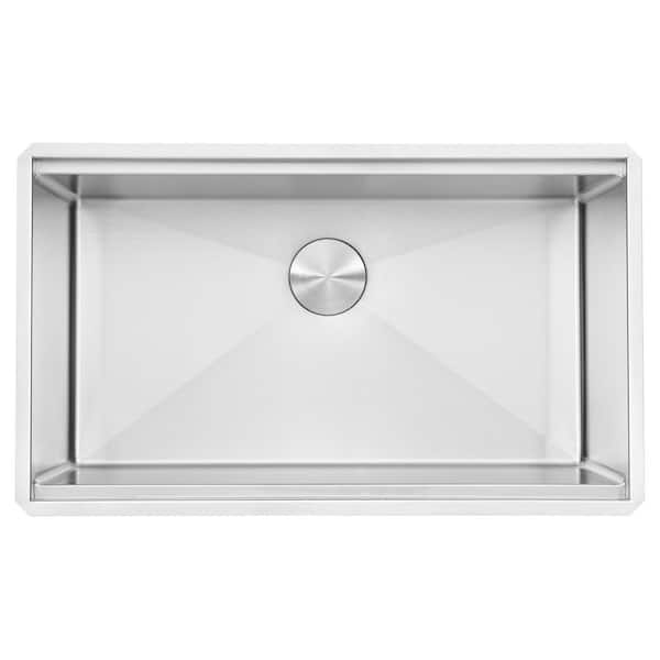 IOROYO 32x19 Inch Undermount Stainless Steel Kitchen Sink - 16 Gauge Single Bowl, Soundproof, R10 Corners