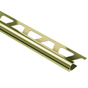 Rondec Polished Brass Anodized Aluminum 1/2 in. x 8 ft. 2-1/2 in. Metal Bullnose Tile Edging Trim