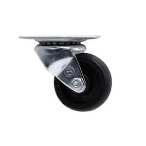 2 in. Black Polypropylene and Steel Swivel Plate Caster with 125 lb. Load Rating